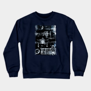 Aviation WW2 Airplane vintage Blueprint Crewneck Sweatshirt